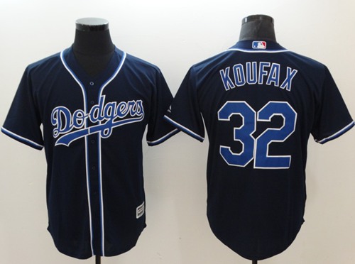 Dodgers #32 Sandy Koufax Navy Blue New Cool Base Stitched MLB Jersey - Click Image to Close